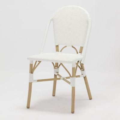 China Factory Sale French Aluminum Outdoor Gardendining Cafe Rattan Chairs