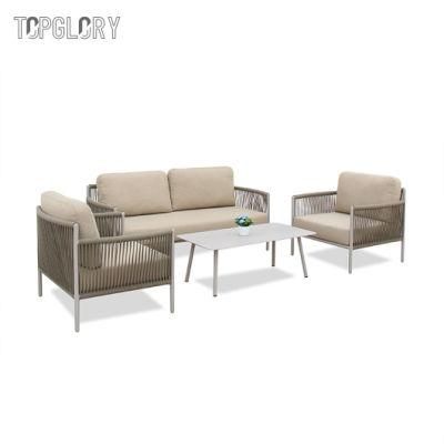 Excellent Quality Rope Structure Aluminum Modular Outdoor Garden Furniture Sofa