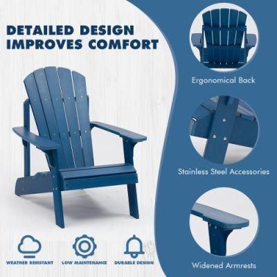 Outdoor Furniture Garden Set Blue Leisure Wood Resin Chairs Patio Lawn Poly Armchair Adirondack Reclining Plasitc Chair