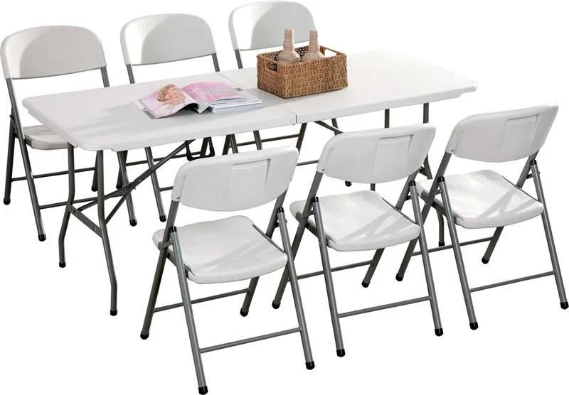 6FT HDPE Blow Molding Plastic Folding Table for Event