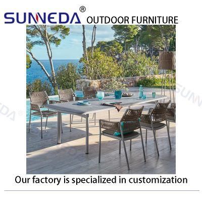 Outdoor Comfortable Elegant Modern Presentable Table with Rock Board Surface