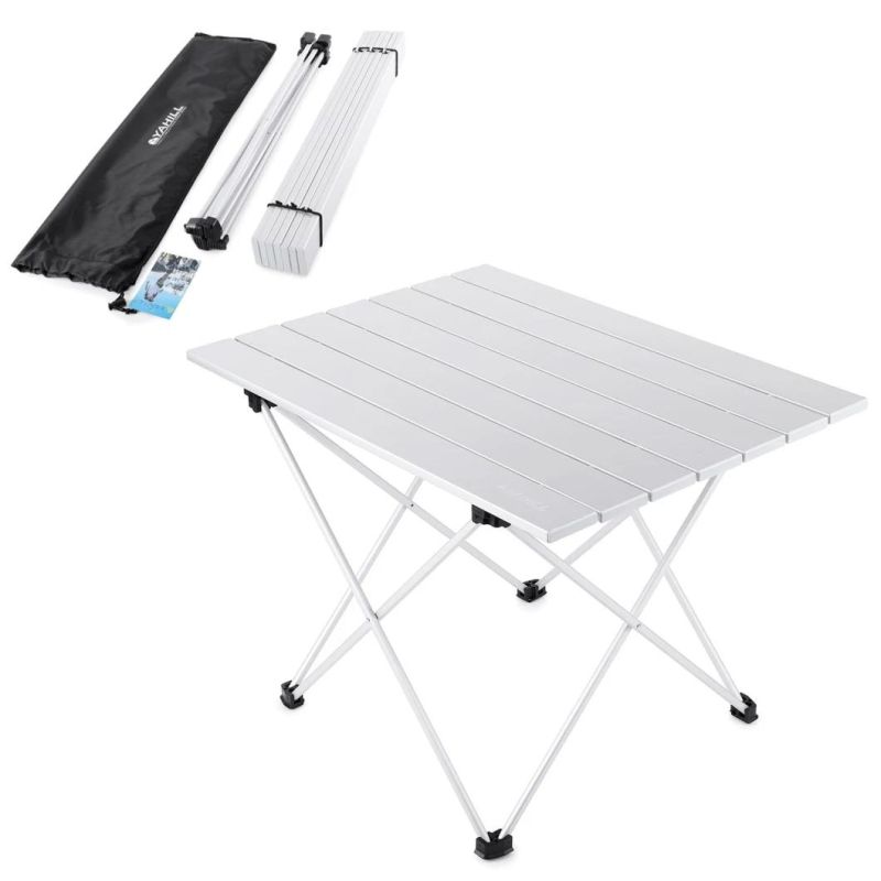 Portable Slate Style Aluminium Lightweight Roll up Fold Away Fishing Camping Table