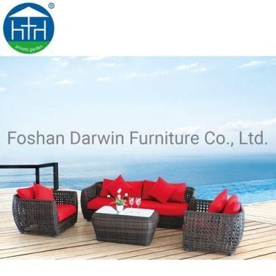 New Optional Outdoor Furniture Aluminum Garden PE Rattan Sofa Set