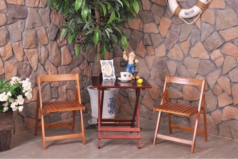 Outdoor Folded Table and Chair Wooden Garden Set (M-X1028)