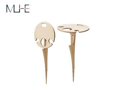 Wood Portable Outdoor Folding Wine Table Stake