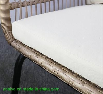 Outdoor Rattan Rattan Table and Chair Garden Courtyard Rattan Rattan Chair Three-Piece Set, One Table and Two Chairs