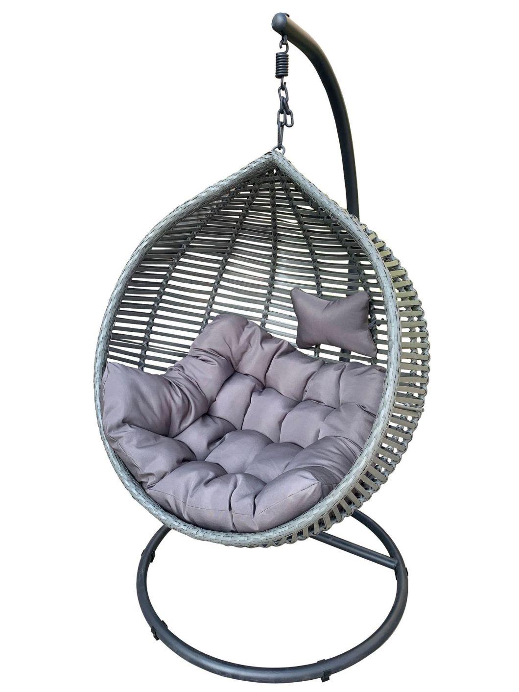 Fashionable Modern design Home Hanging Egg Headrest Metal Swing Chair