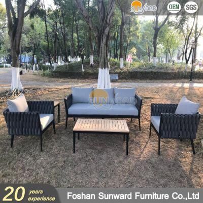 Sunward Hotsale Hotel Leisure Garden Hotel Resort Project Outdoor Weaving Rope Sofa Furniture