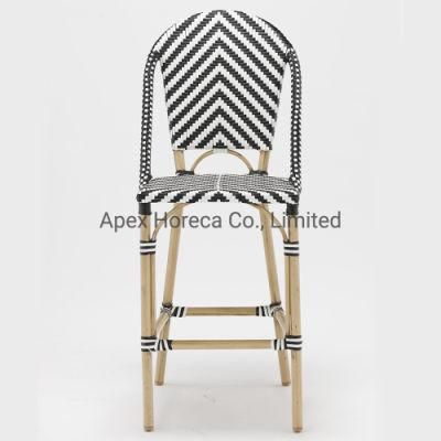 Weather Proof Outdoor Aluminum Rattan Bistro Bar Stool Chair