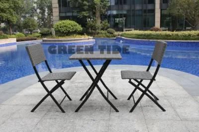 Outdoor Garden Patio Furniture Rattan Folding Chair 3PCS Set