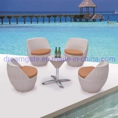 White Color Rattan Aluminum Frame Garden Furnitures