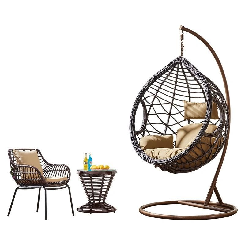 Cheap Double Person Garden outdoor Rattan Warter Dropped Swing Chair