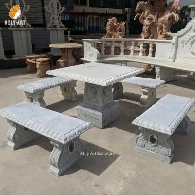 Manufacturers Wholesale Price Outdoor Marble Granite Stone Tables and Chairs