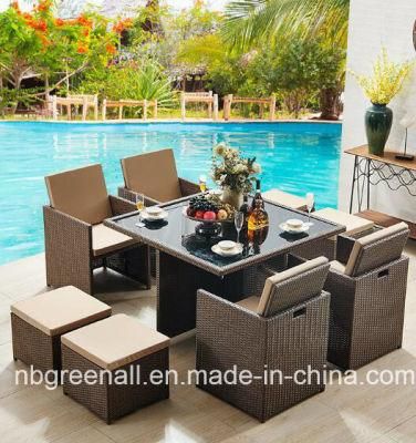 Patio Outdoor Metal Frame Rattan Dining Garden Furniture Sets