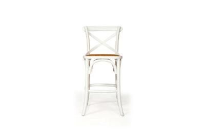White Provincial Cross Back Counter Stool