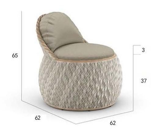 Factory Wholesale Lazy Round Leisure Outdoor Sofa American Style Hotel Home Outdoor Furniture Set Rattan Single Sofa Chair