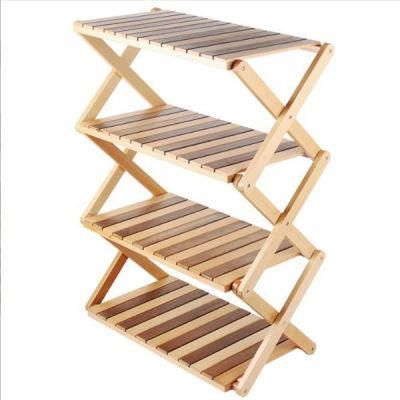 High Quality 4 Tier Outdoor Wooden Shelf Wooden Folding Shelf