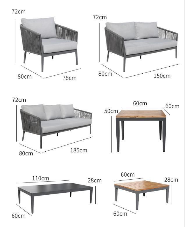 Outdoor Rattan Sofa Villa Courtyard Garden Table and Chairs