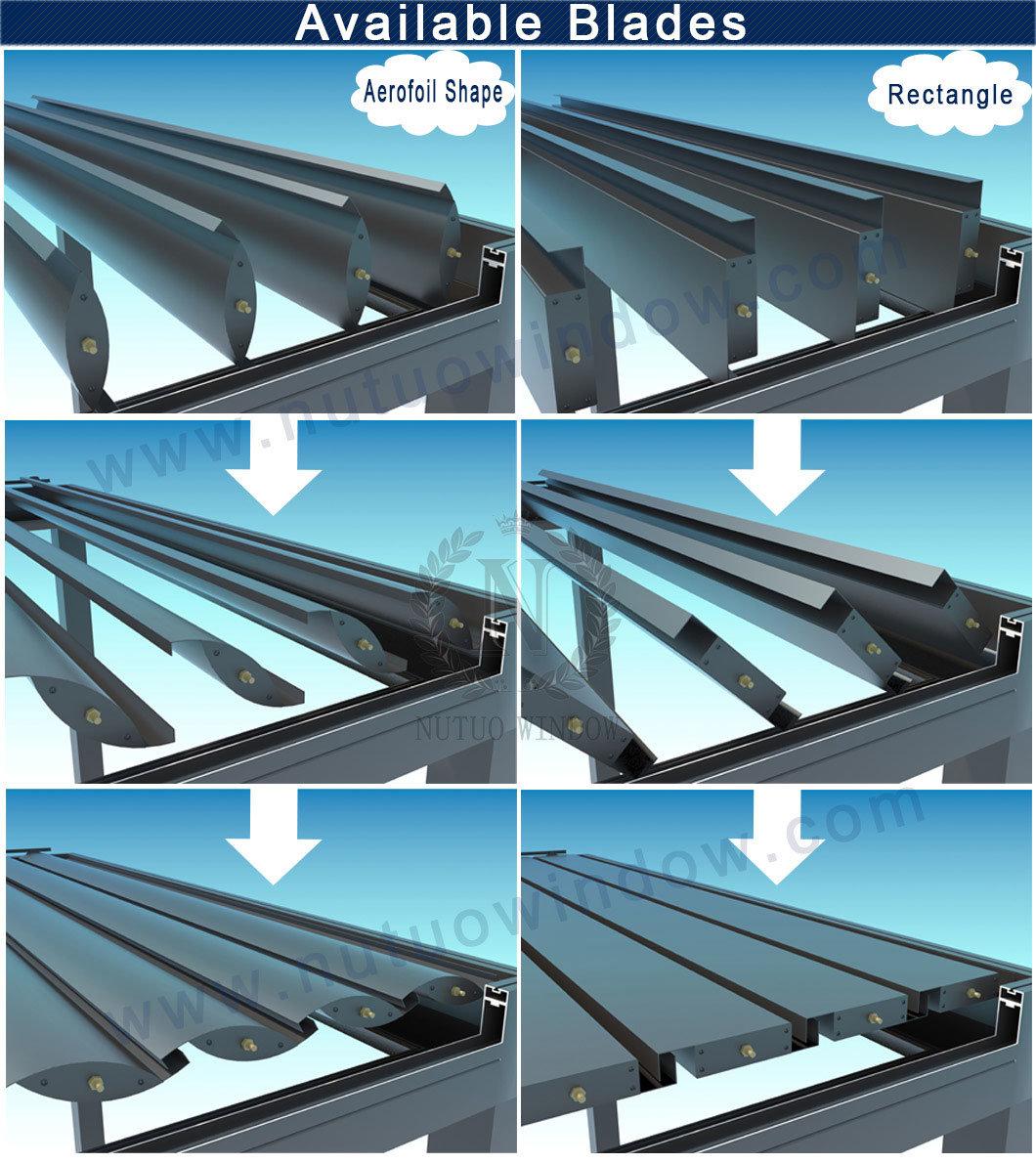 Motorized Roof Blades Sunshade Aluminum Waterproof Gazebo