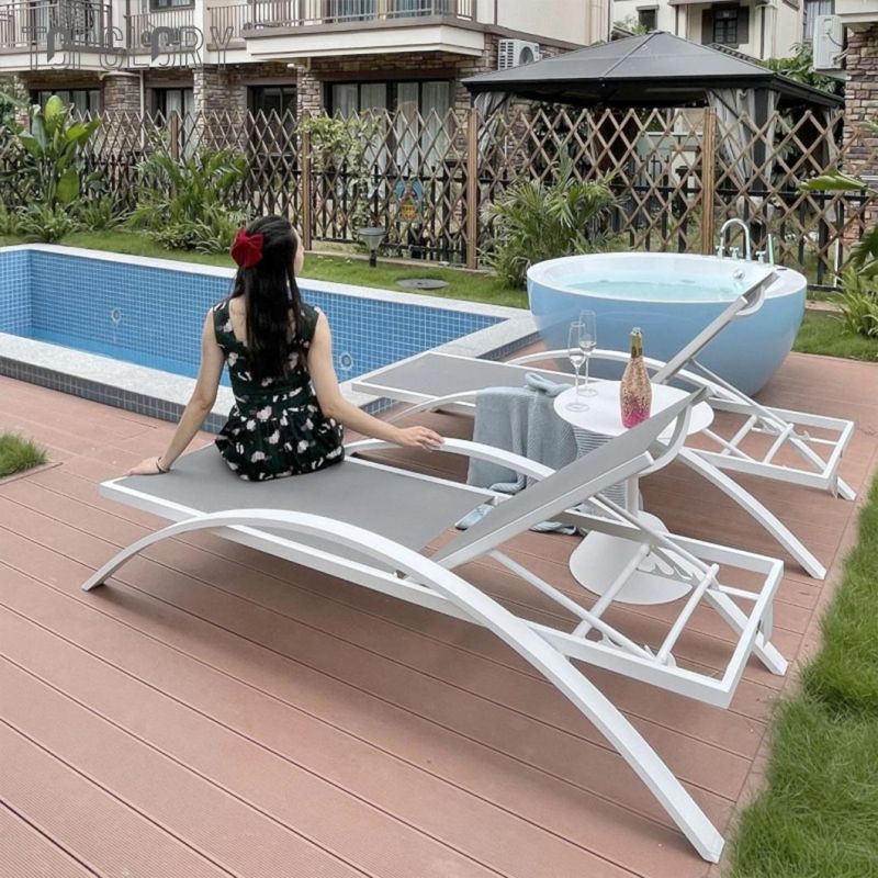 Swimming Pool Furniture Outdoor Aluminum Beach Upholstery Lounge Chaises Pool Chairs Sun Lounger