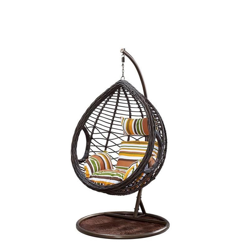 Outdoor Garden Hanging Warter Dropped Wicker Headrest Leisure Swing Chair