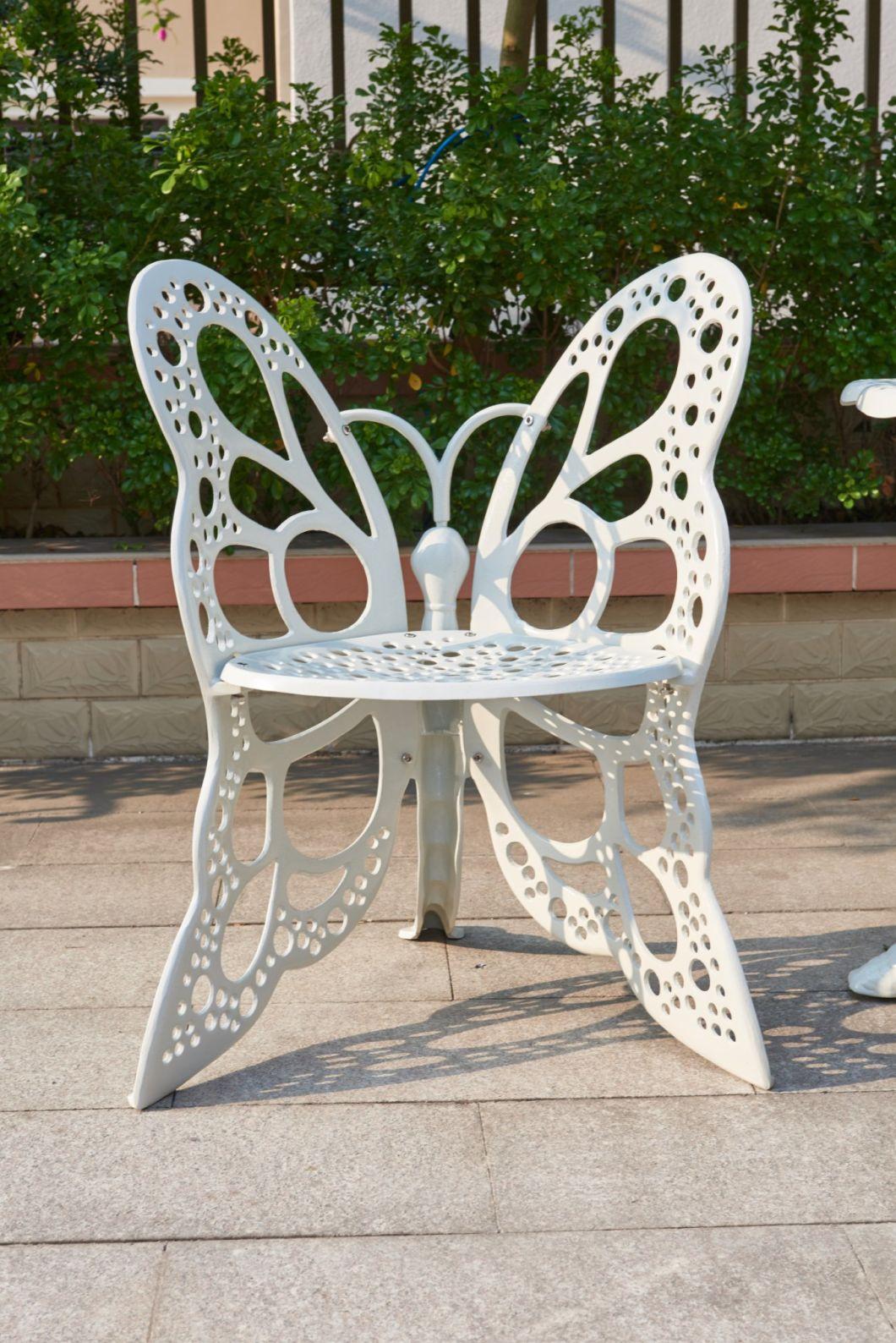 White Butterfly Cast Aluminum Garden Chair