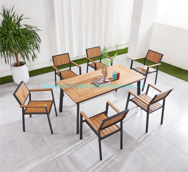 Hot Sale Fast Delivery White Aluminum Patio Furniture Garden Chairs Stackable Commercial Metal Outdoor Furniture