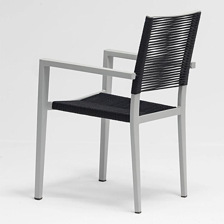 Unique Toscana Black Garden Nordic Dining Outdoor Chairs Stackable Pool Furniture