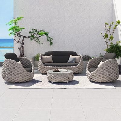 4 Seat Round Wicker Garden Rattan Dining Set Outdoor Table and Chair