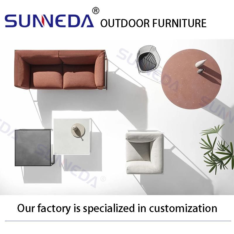 Simple Style Aluminum Frame and Waterproof Round Rope Garden Courtyard Sofa Furniture