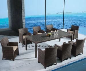 PE-Rattan Aluminum Frame Outdoor Garden Dining Set with Chair &amp; Table by 8-10persons