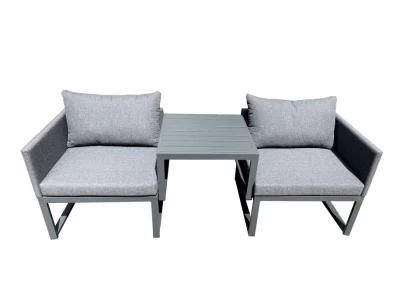 Cheap Powder Coated Aluminium Alloy Balcony 2+1 Leisure Sofa Set Sectional Patio Sofa