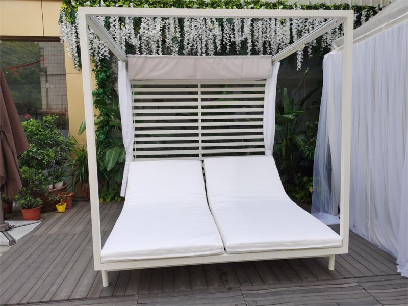Modern Outdoor Garden Patio Hotel Home Outdoor Furniture Beach Chair Two-Seat Sun Lounger Sunbed