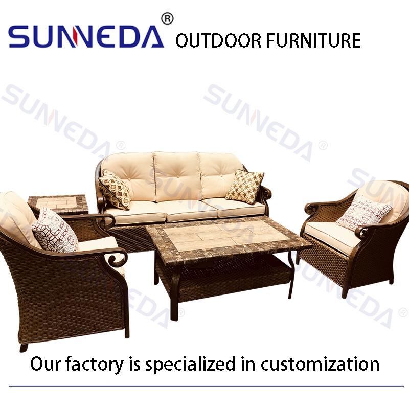 Traditional Aluminum Rattan Chair Outdoor Furniture Hotel Garden Sofa Sets