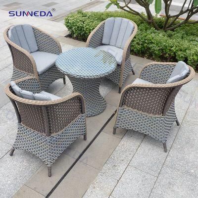 4 Chairs Luxury Outdoor Furniture Patio Garden Modern Rattan Wicker Dining Chair Set
