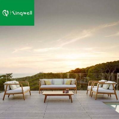 Minimalism Design Simple Style Patio Furniture Garden Sets Teak Wood Sofa Used on Cafe and Hotel