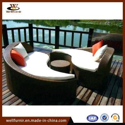 Outdoor Rattan Furniture with Cushion Balcony Wicker Daybed (WF-370)