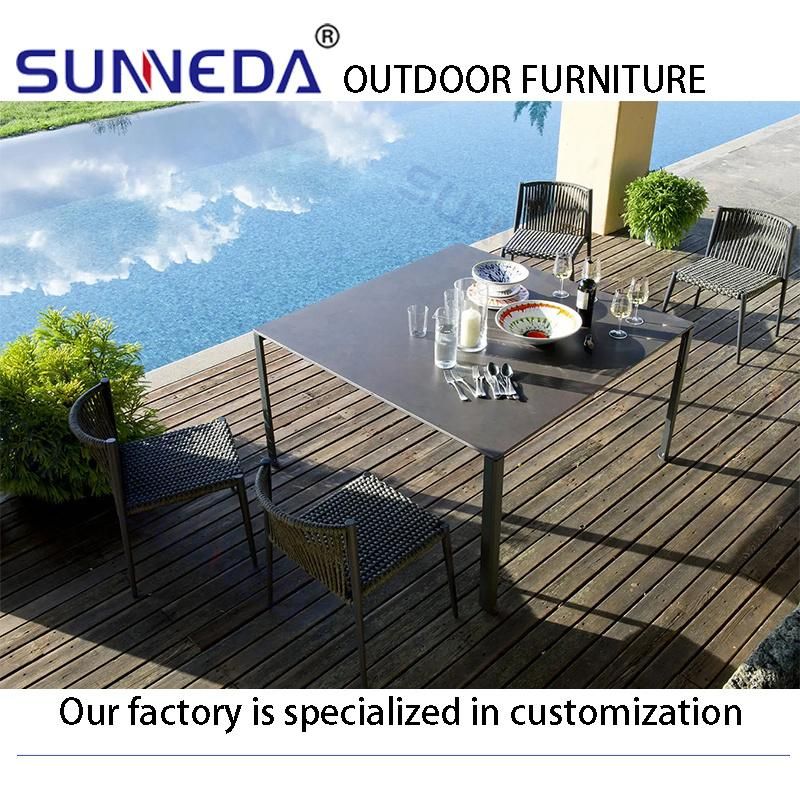 Best Selling Aluminium Alloy Durable Pub Restaurant Fashion Outdoor Table Set