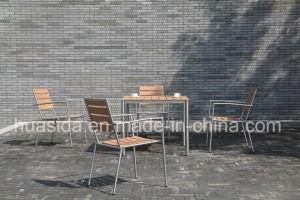 Outdoor Furniture Restaurant 4-Seats Stainless Steel Table Set