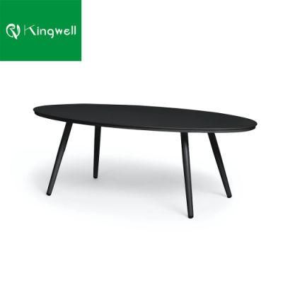 Popular Designed Outdoor Aluminum Furniture Oval Shape Coffee Tea Table