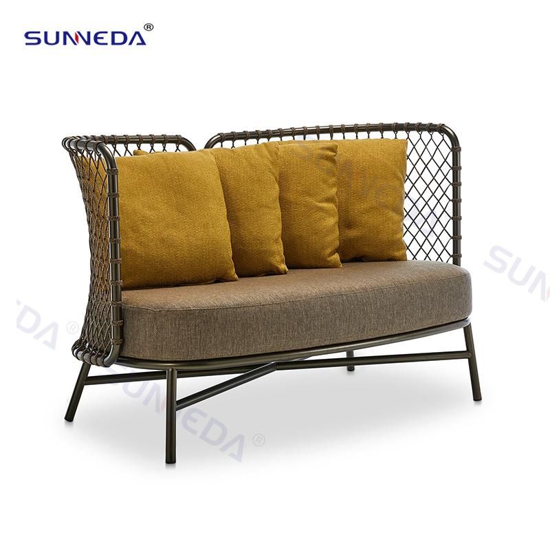 Modern Comfortable Aluminum Outdoor Garden Rope Sofa Set