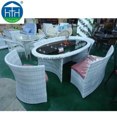 Rattan Modern Space-Saving Cube Dining Set for Garden, Patio and Outdoor
