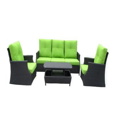 C-Hot-Selling Outdoor Furniture PE Rattan Modern Sofa with Big Cushion