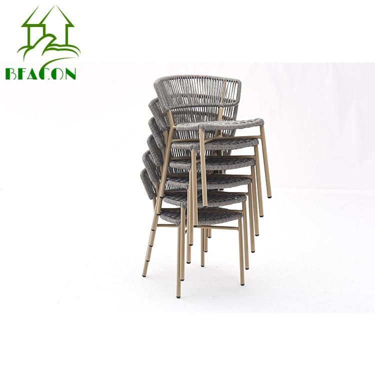 Restaurant Rope Woven Furniture Garden Outdoor Aluminum Leisure Chairs