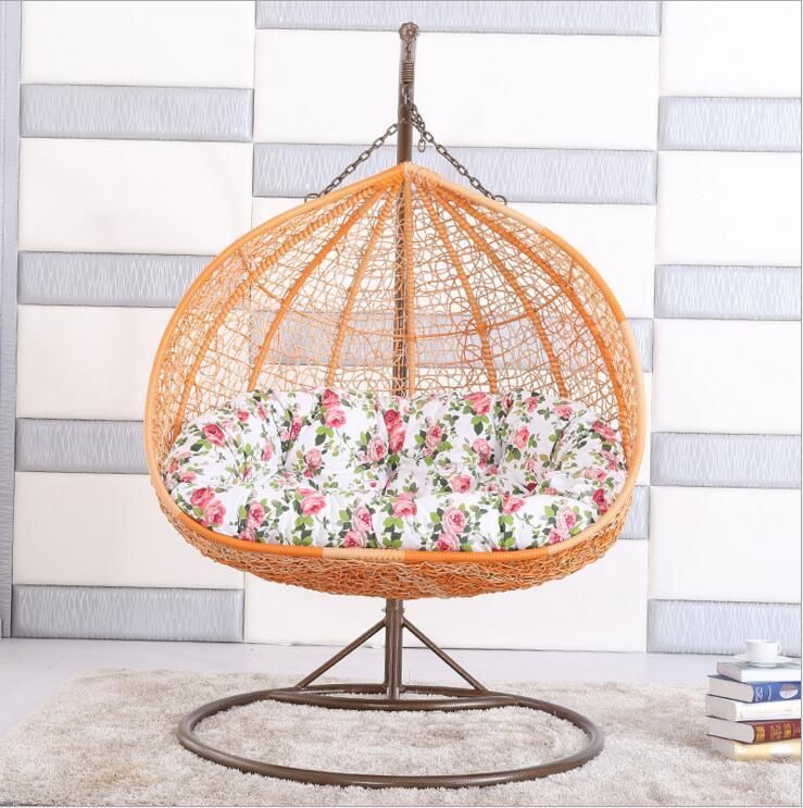 Leisure Rattan Wicker Patio Egg Indoor Outdoor Swing Cushion Chair