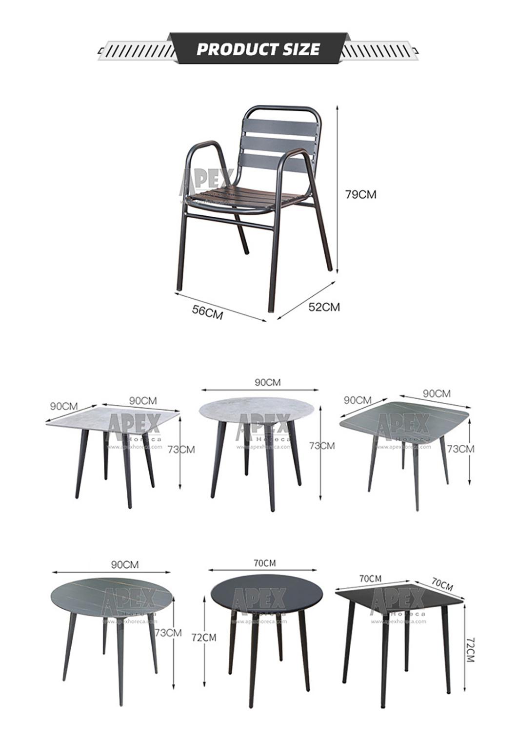 Outdoor Leisure Terrace Furniture Restaurant Cafe Bistro Aluminum Chair Wholesale