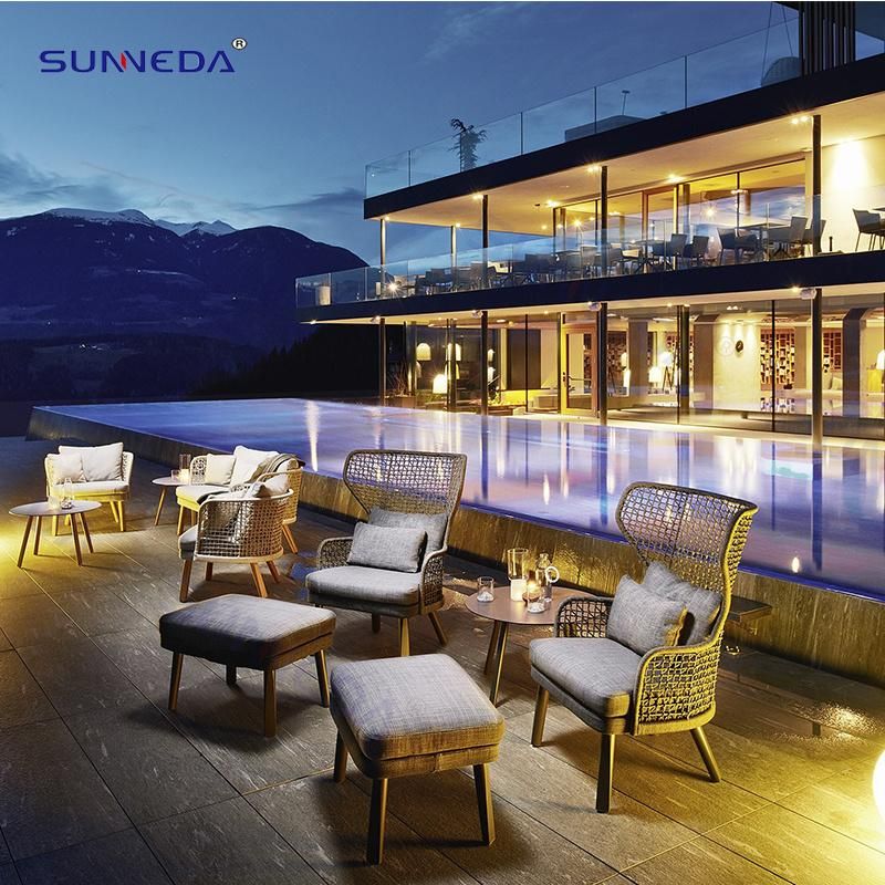Nordic Style Outdoor Leisure Chair with Sun Protection Rope