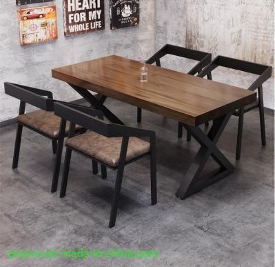 Rustic Rectangle Long Natural Wood Dining Table for Restaurant Dining Wood Table