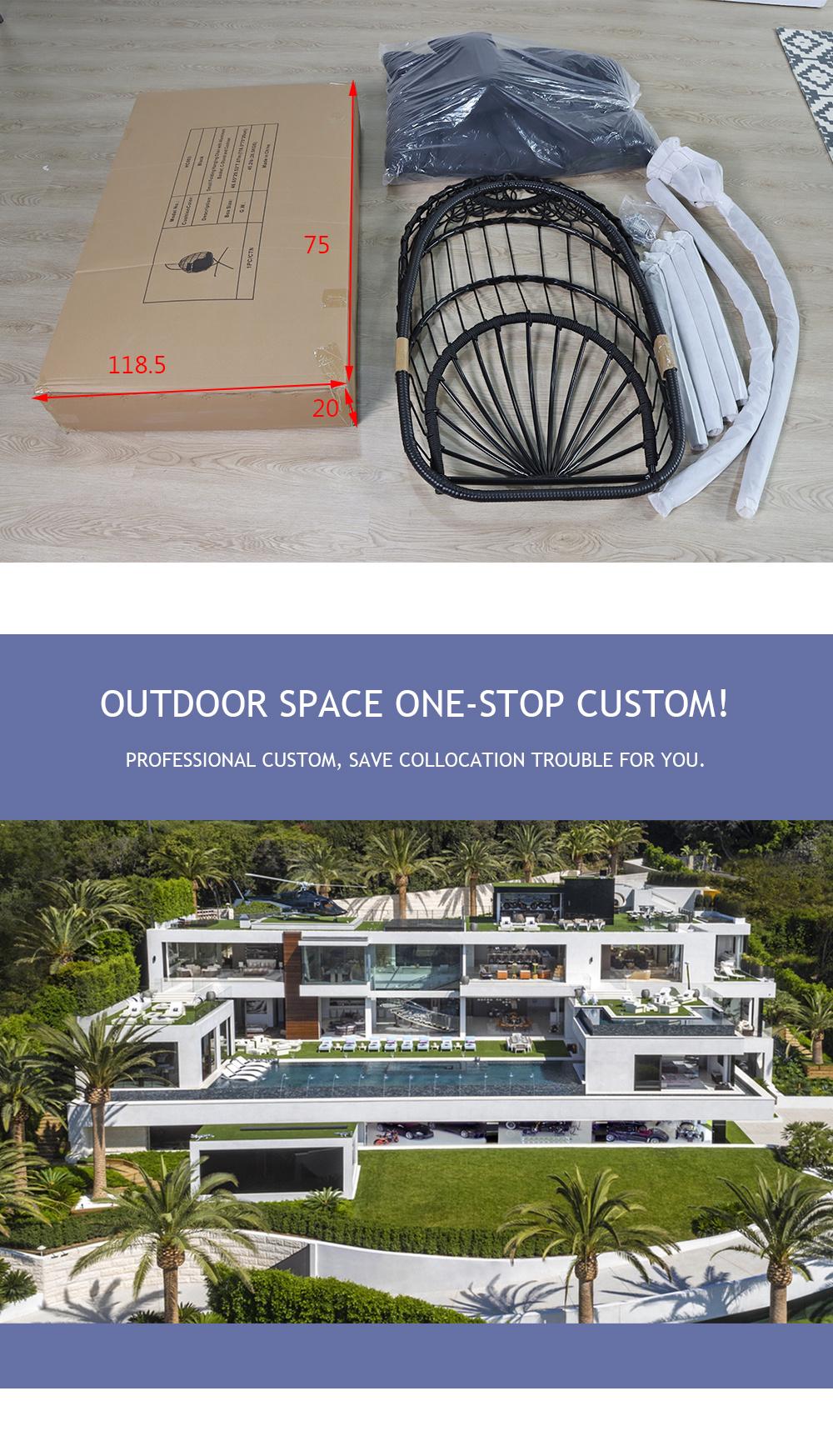 Low Price Foshan Customized OEM Balcony Swings Patio Rope Swing Hammock Hang Chair