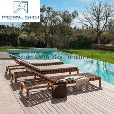 Outdoor Garden Hotel Restaurant Villa Patio Courtyard Aluminum Chaise Lounge
